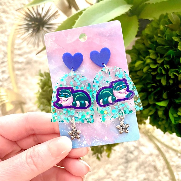 Lisa Frank Raccoon Acrylic Sticker Earrings - Picture 3 of 5